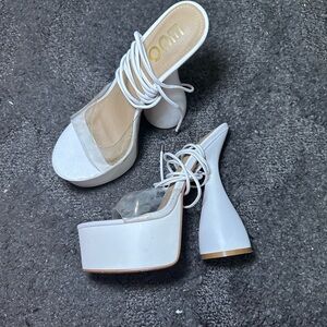 EGO- White platform heels